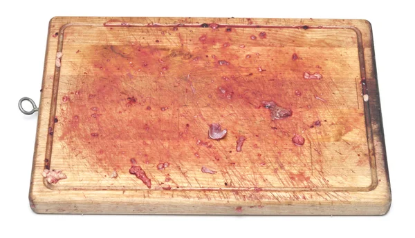 Sangrento na placa de corte — Fotografia de Stock