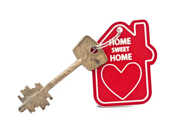 Schlüssel mit Etikett nach Hause — Stockfoto