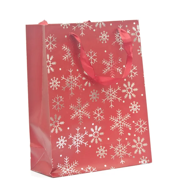 ホワイト クリスマス ショッピング バッグ — ストック写真