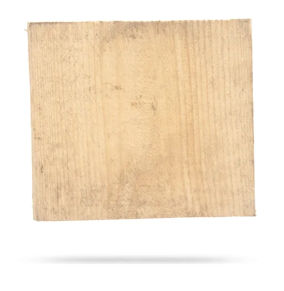 Fechar de um sinal de madeira vazio no fundo branco — Fotografia de Stock