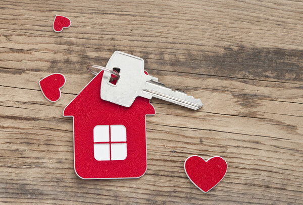 Llave con etiqueta home — Foto de Stock