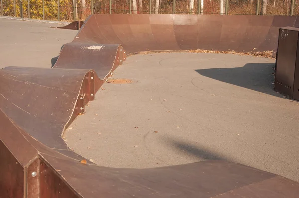 Primer Plano Del Parque Skate Aire Libre —  Fotos de Stock