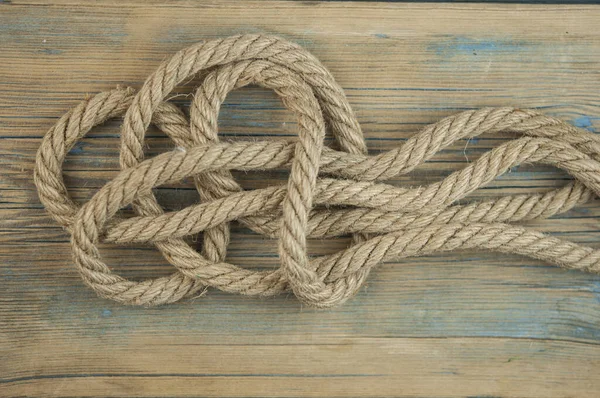 Vintage Background Wooden Log Hemp Rope — Stock Photo, Image