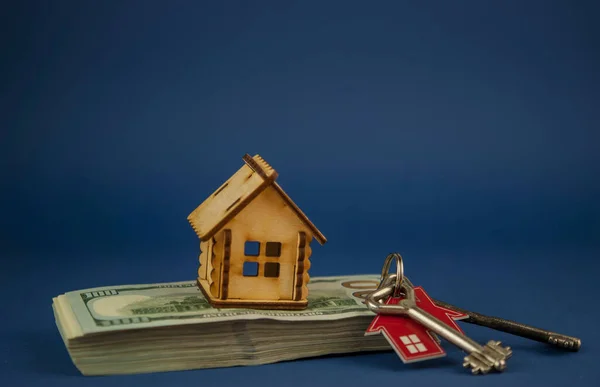 Koncepcja Hipoteki Sprzedaży Wynajmu Mieszkań Nieruchomości Kupuję Dom Domowe Dolarowe — Zdjęcie stockowe