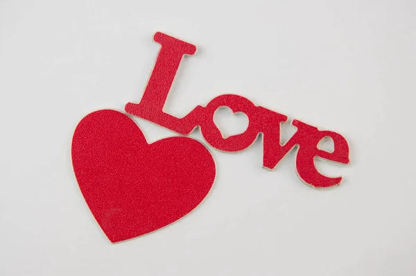 Red Words Love White Background — Stock Photo, Image