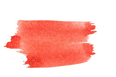 Beyaz arka plan üzerinde izole kırmızı fırça darbesi