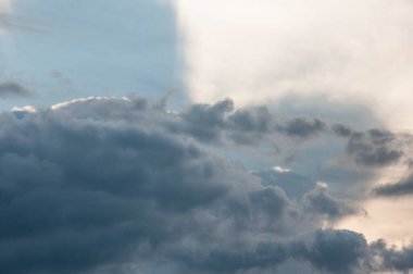 Clear blue sky and white clouds. Beautiful white cloud on clear blue sky as nature concept . Clear weather for good summer season.