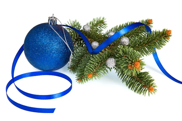 Mavi Noel dekorasyon — Stok fotoğraf