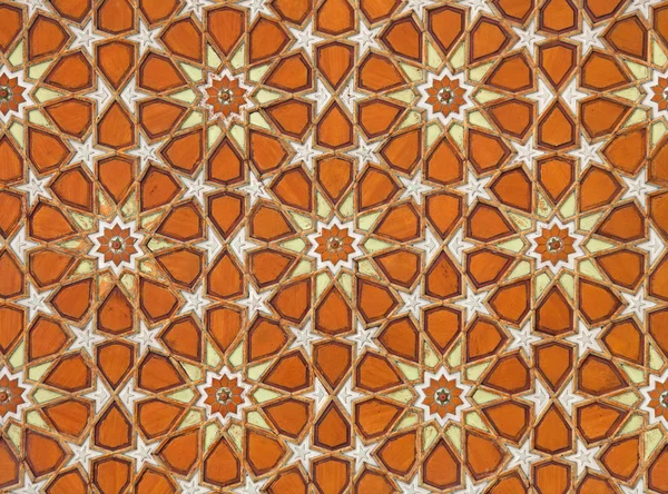 橙色伊斯兰蔓藤花纹图案 — 图库照片