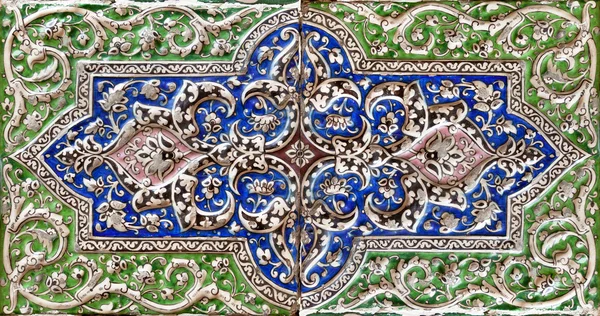 Reliéfní dlaždice barevné staré perské — Stock fotografie