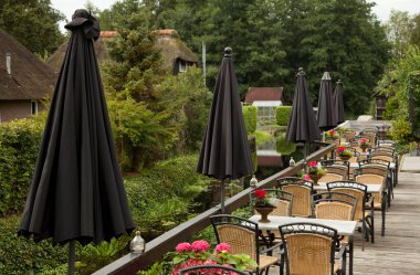 Hollanda'nın giethoorn içinde açık Restoran