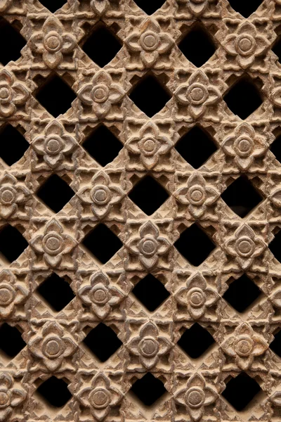 Stone Latticework with Flowers Pattern — Stock Photo, Image