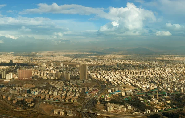 Légi panoráma Teherán skyline — Stock Fotó