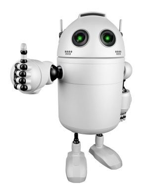Yaşasın vazgeçmek mutlu robot.