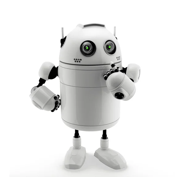 Robot ayakta düşünme poz.