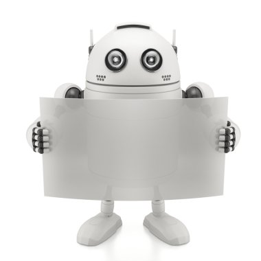 Boş tahtası olan robot
