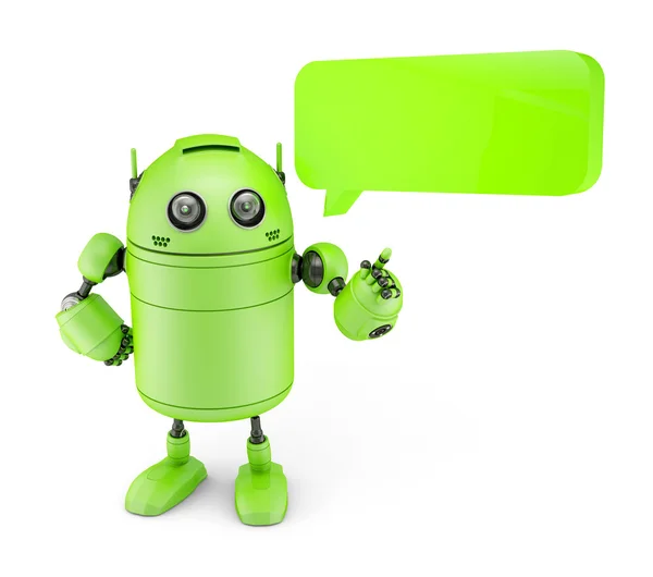 Android med dialog bubbla — Stockfoto