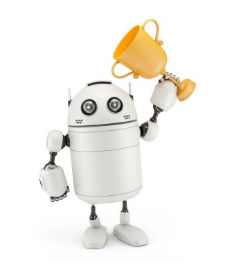 robot bir kupa ile