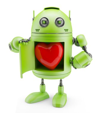 Robotun kalbi gösterir