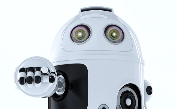 Android robot pekar på dig. — Stockfoto