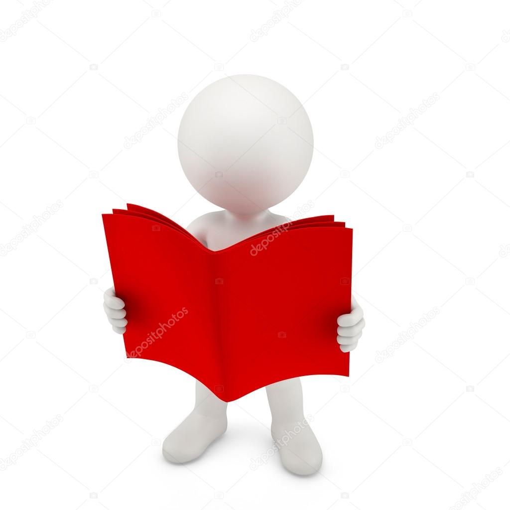 Person with a opened red book