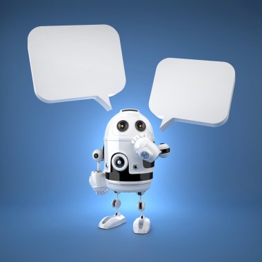 konuşma balonları ile şirin android robot