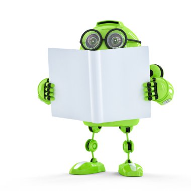 Robot with book. clipart