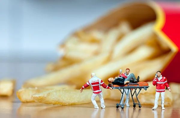 Un infarto. Concetto di cibo malsano — Foto Stock