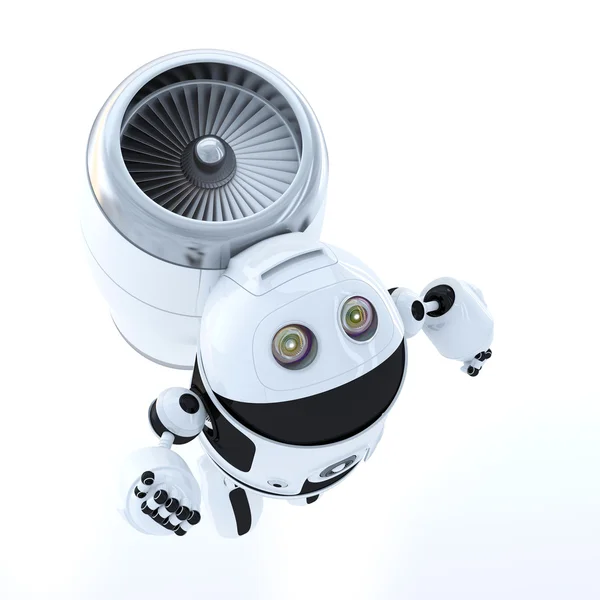 Flying hero robot. Technology concept — Stock Photo, Image