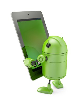 robot bir tablet holding