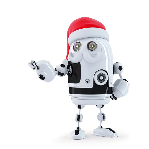 Robot Santa mostra oggetti invisibili — Foto Stock