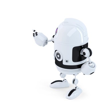 Dikiz invisoble nesneye işaret eden robot