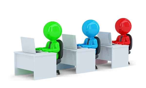 Colorful office workers — Stock Photo, Image