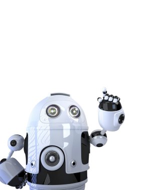 bir şeye işaret eden robot