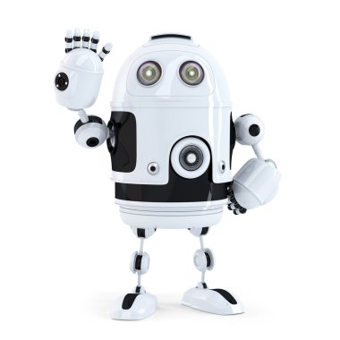 Cute robot sallayarak Selam