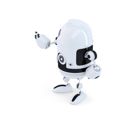 invisoble nesneye işaret eden robot