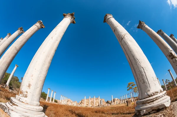 Sítio arqueológico da antiga cidade de Salamis. Distrito de Famagusta. Chipre — Fotografia de Stock