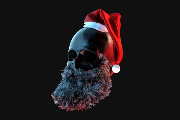 Der Schädel Des Weihnachtsmannes Rendering — Stockfoto