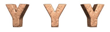 Alfabe koleksiyonu setinden Y harfi. İzole edilmiş. 3B Hazırlama