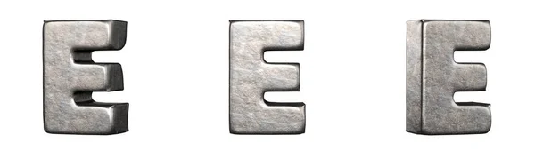傷の鉄の手紙のコレクションからの手紙E 隔離されてる 3Dレンダリング — ストック写真