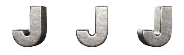 傷のついた鉄の手紙のコレクションからの手紙J 隔離されてる 3Dレンダリング — ストック写真