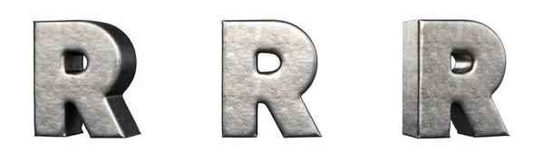 傷のついた鉄の手紙のコレクションからの手紙R 隔離されてる 3Dレンダリング — ストック写真