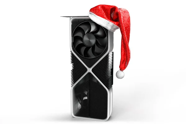 Festive Video Card Technology Christmas Concept Rendering — Stock Photo, Image