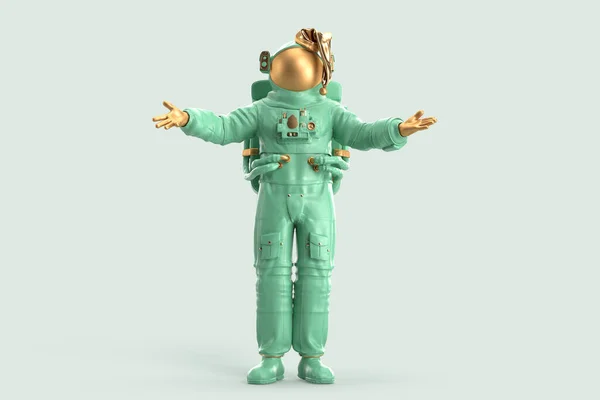 サンタ宇宙飛行士 クリスマスのコンセプト 3Dレンダリング — ストック写真