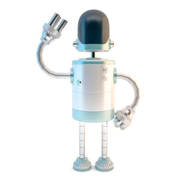 Waving Robot Illustration Isolated Whi — Stock fotografie