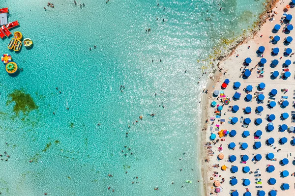 Overhead View Most Popular Beach Cyprus Nissi Beach — 图库照片