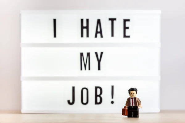 Guy Hate His Job Business Concept Illustrative Editorial December 2021 — Zdjęcie stockowe