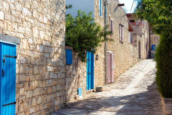 Stone Paved Street Traditional Village Cyprus — Fotografia de Stock