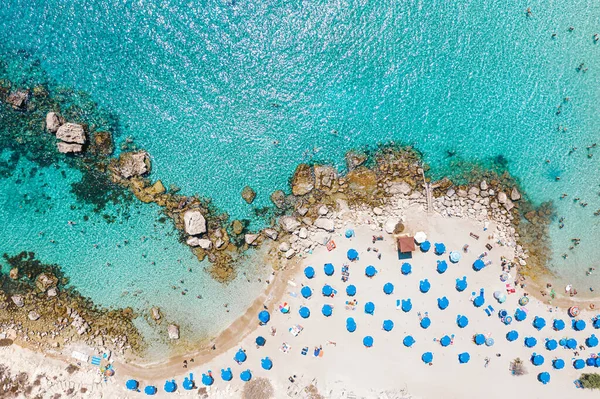 Overhead View Konnos Bay Beach Famagusta District Cyprus — Stock Photo, Image