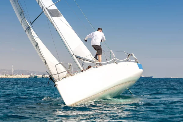 People Sailing Boat Regatta Competition — Stock Photo, Image